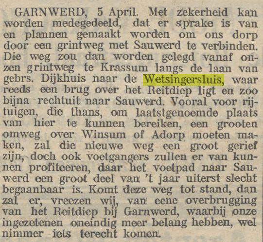 Uit het Nieuwsblad van het Noorden van 1911.